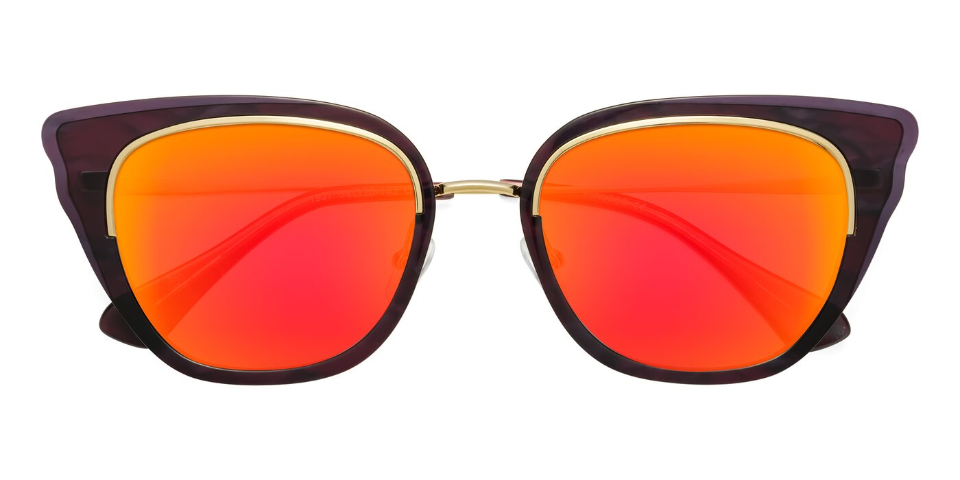 Spire - Dark Voilet / Gold Flash Mirrored Sunglasses