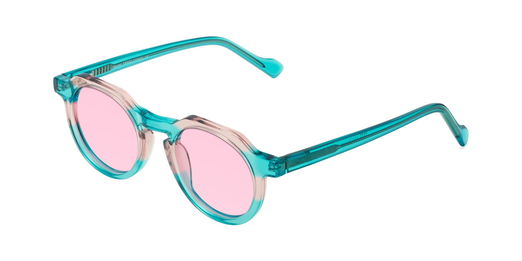 Angle of Vesper in Green-Pink with Light Pink Tinted Lenses