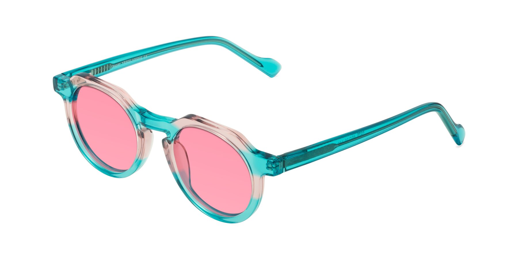 Angle of Vesper in Green-Pink with Pink Tinted Lenses