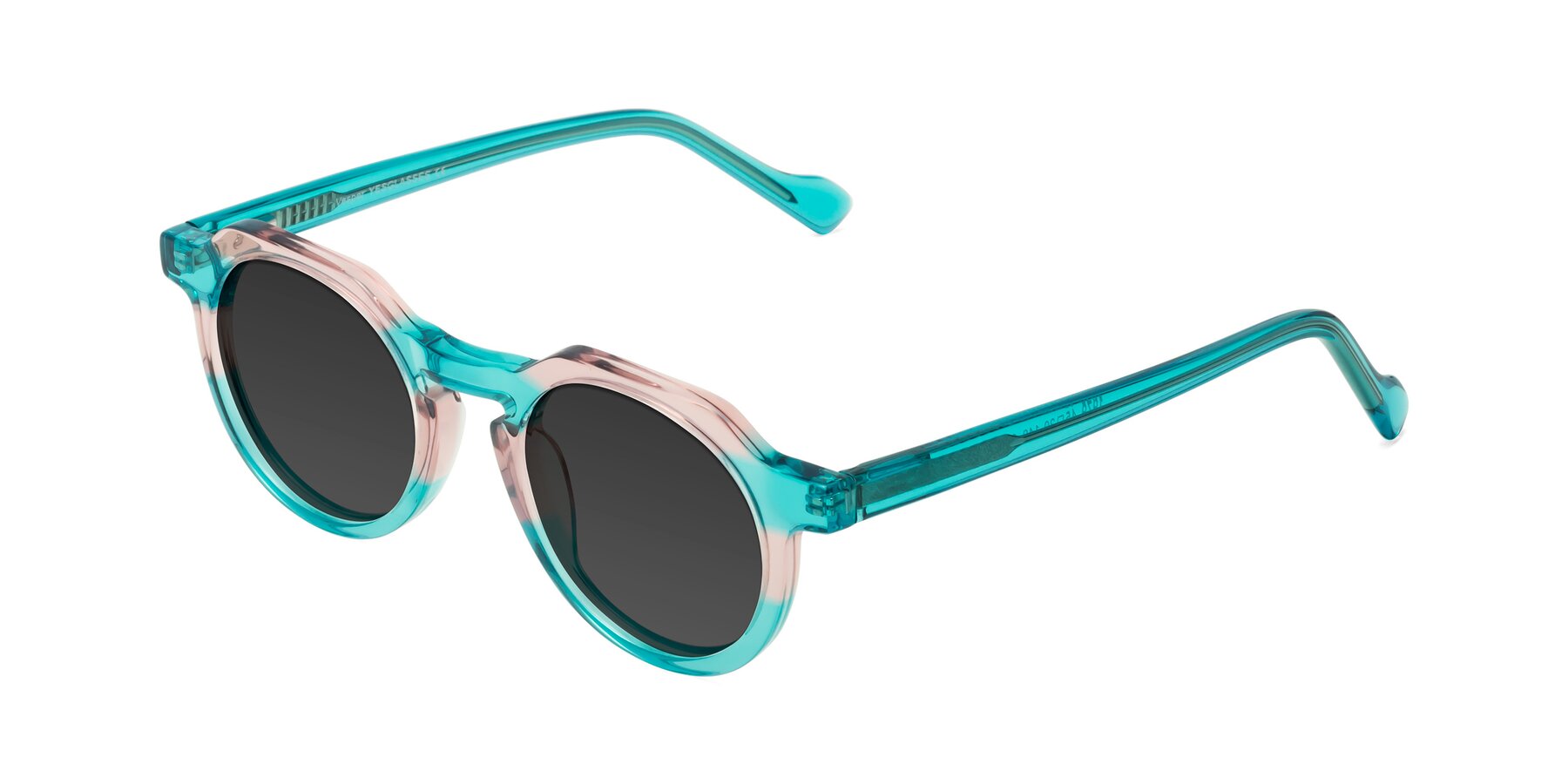 Angle of Vesper in Green-Pink with Gray Tinted Lenses