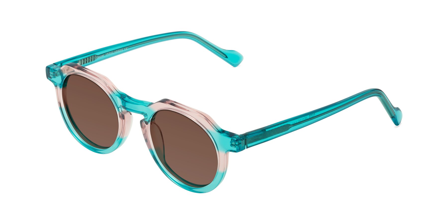 Angle of Vesper in Green-Pink with Brown Tinted Lenses