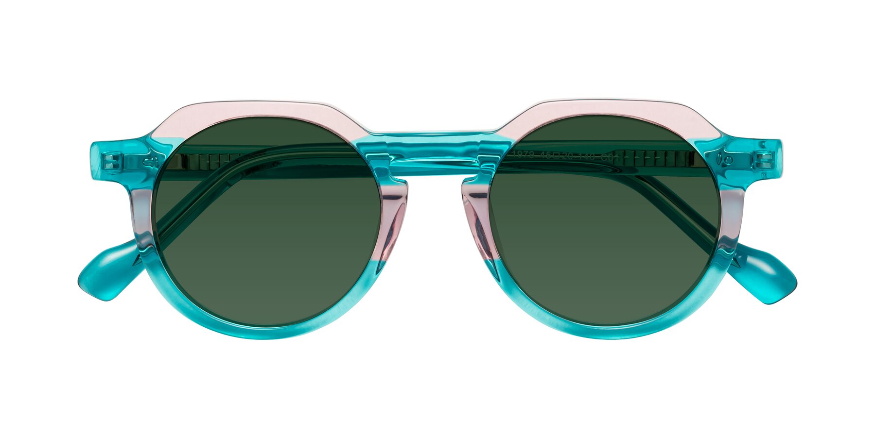 Folded Front of Vesper in Green-Pink with Green Tinted Lenses