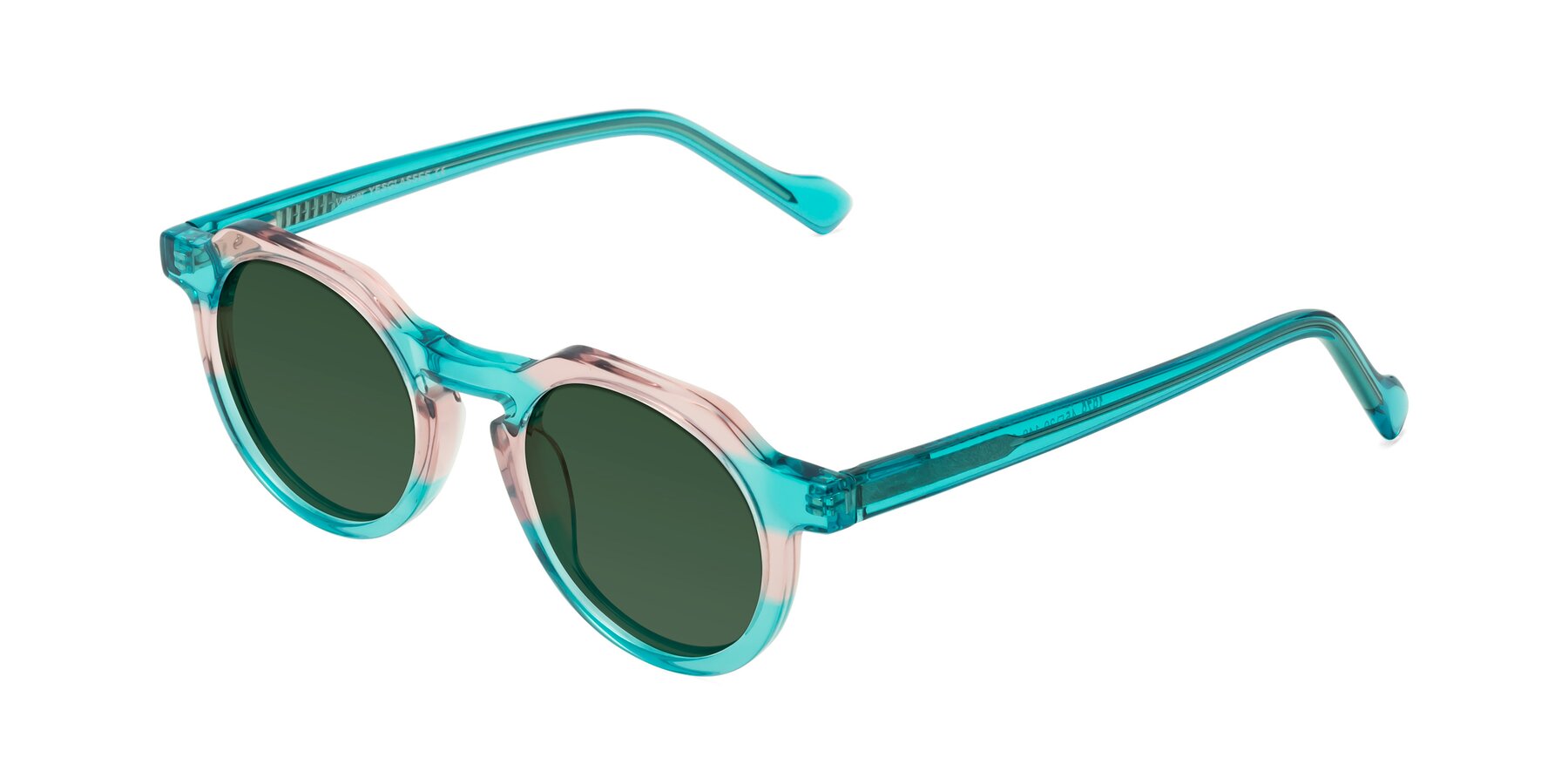 Angle of Vesper in Green-Pink with Green Tinted Lenses