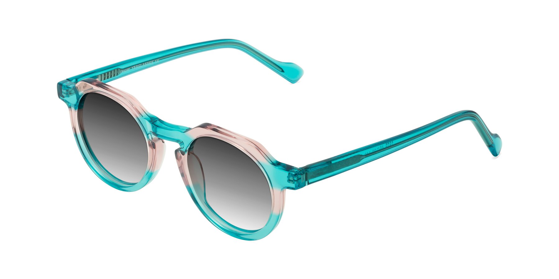 Angle of Vesper in Green-Pink with Gray Gradient Lenses