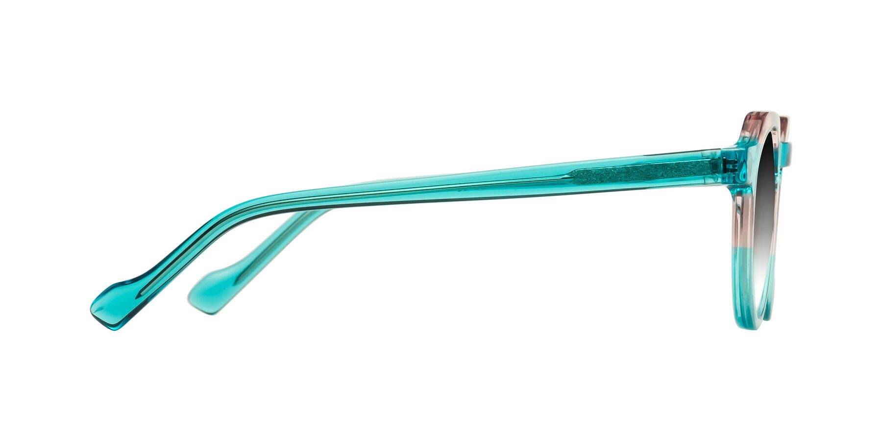 Side of Vesper in Green-Pink with Gray Gradient Lenses