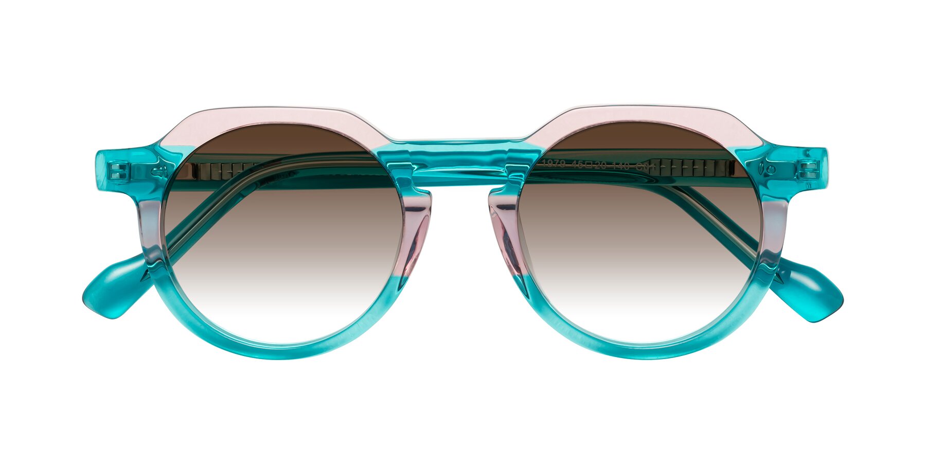 Folded Front of Vesper in Green-Pink with Brown Gradient Lenses