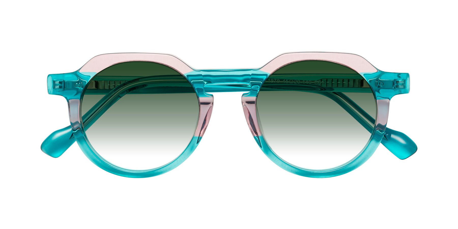 Folded Front of Vesper in Green-Pink with Green Gradient Lenses