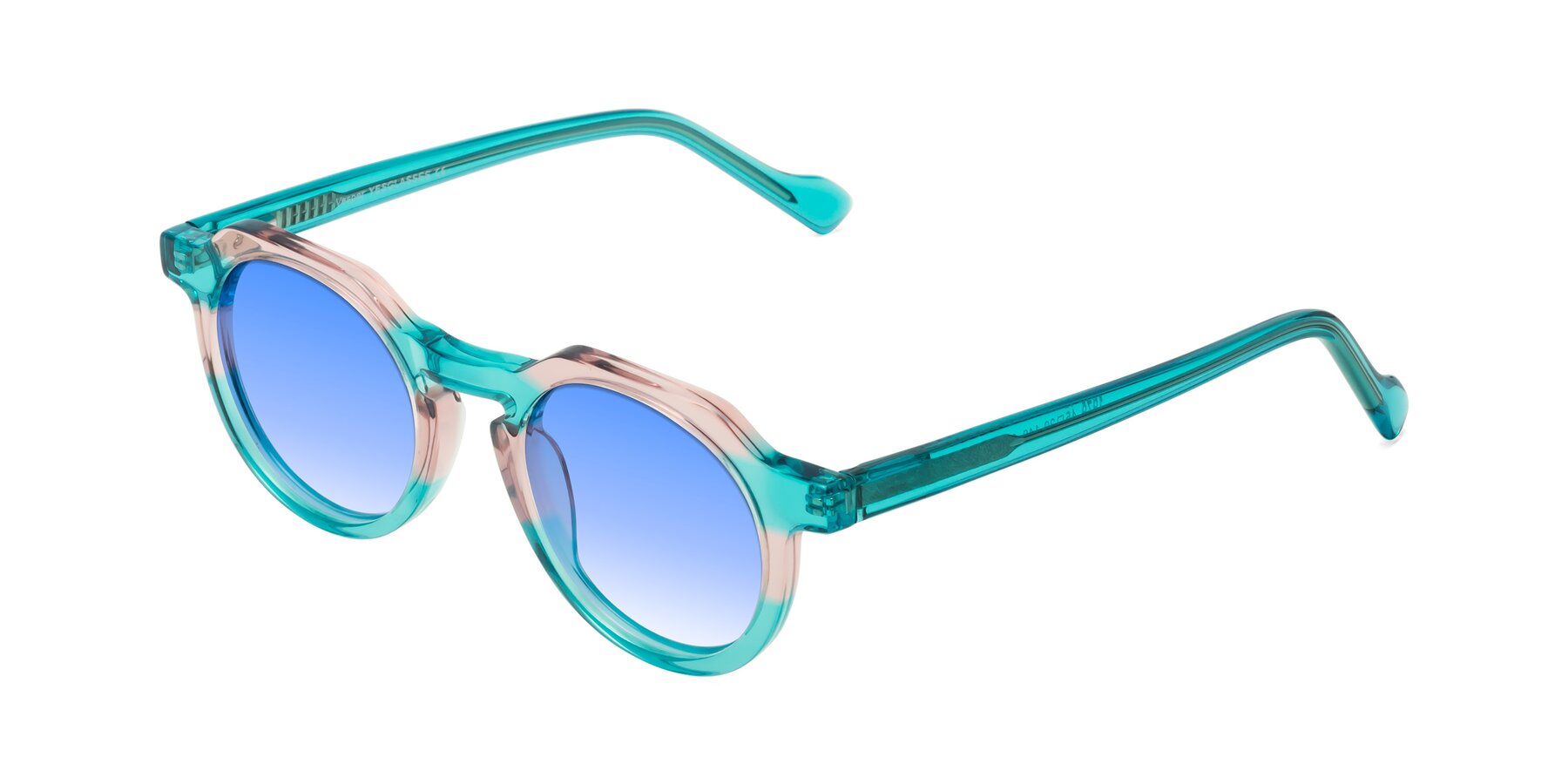 Angle of Vesper in Green-Pink with Blue Gradient Lenses