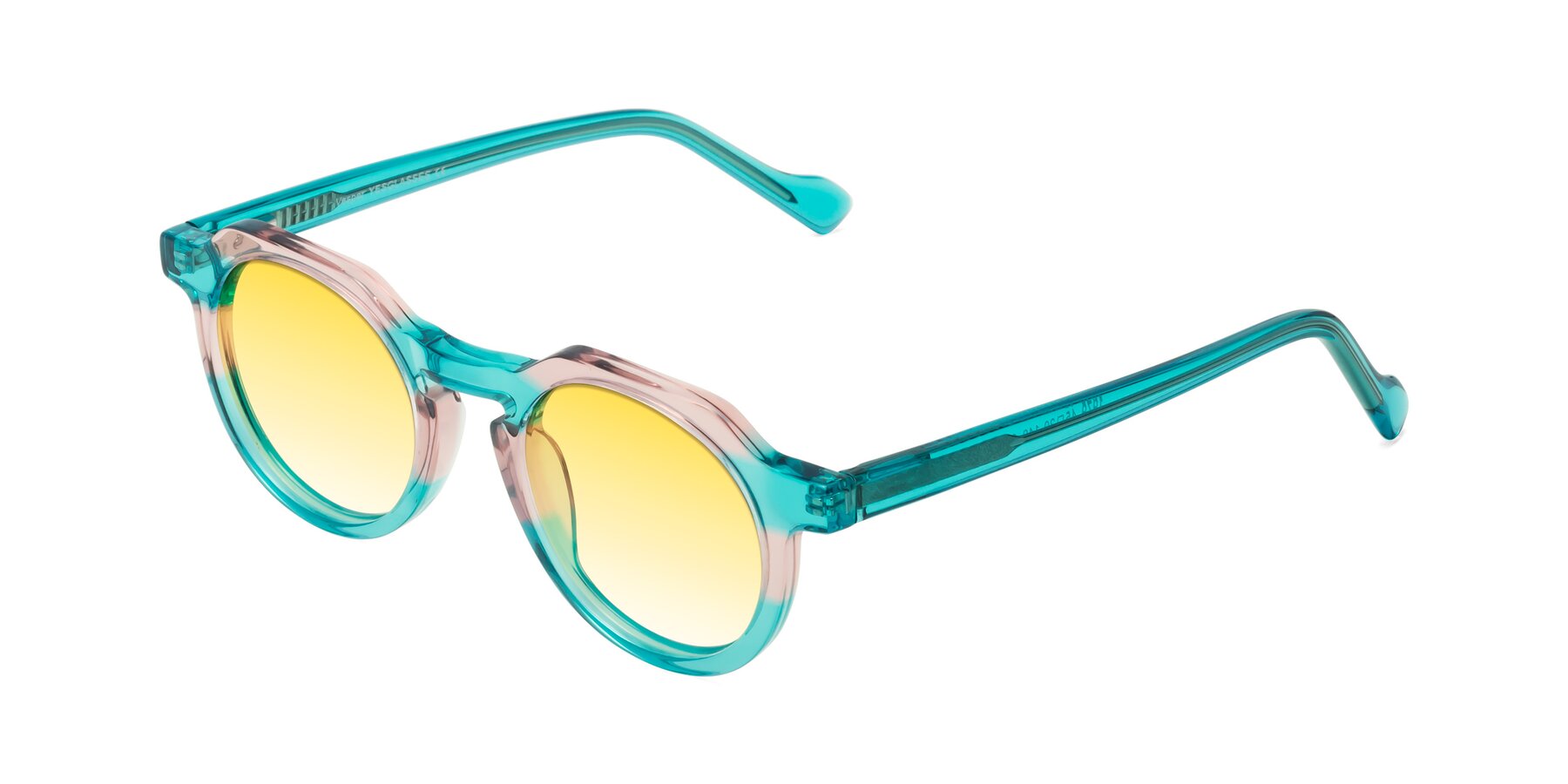 Angle of Vesper in Green-Pink with Yellow Gradient Lenses