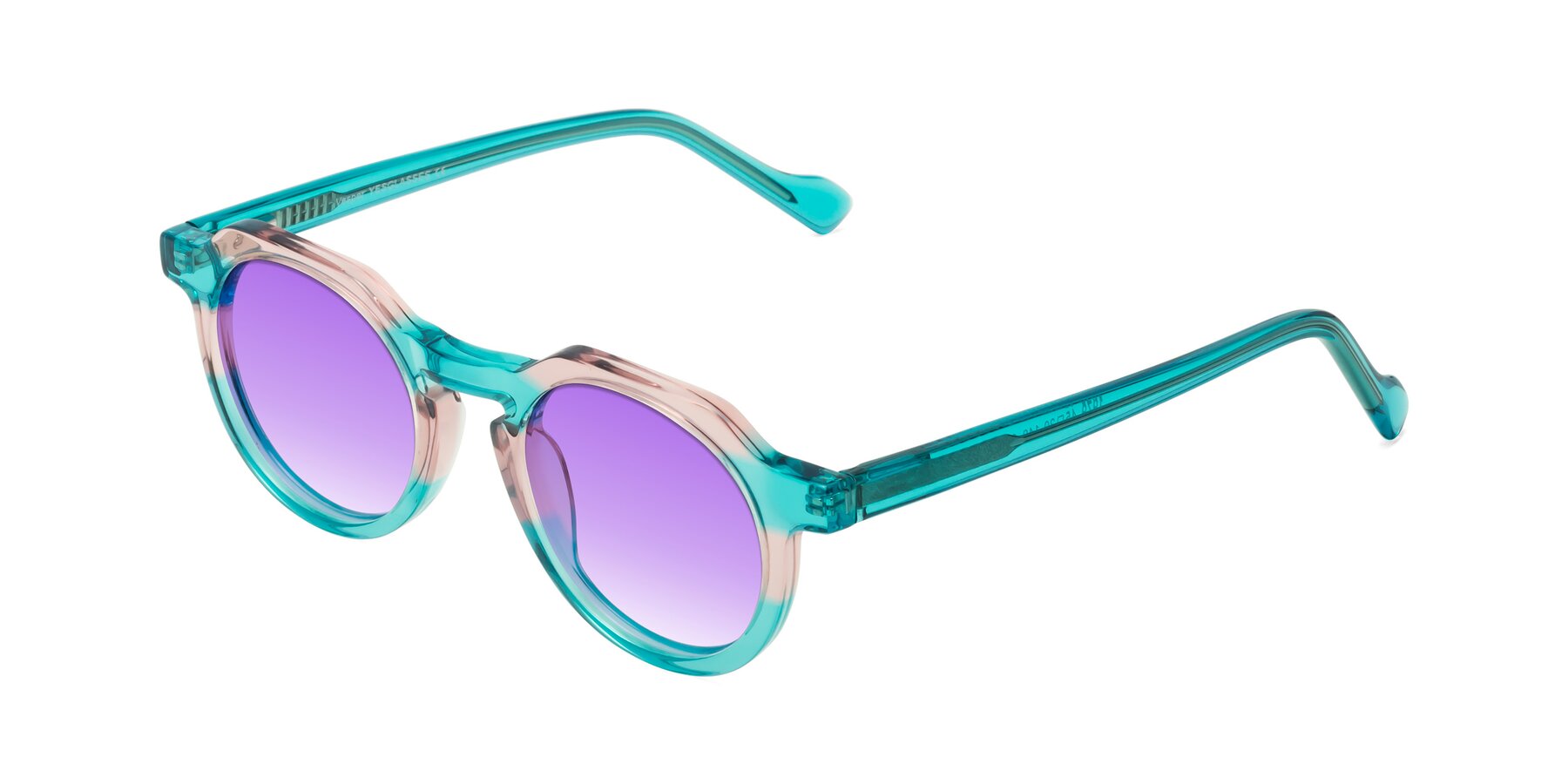 Angle of Vesper in Green-Pink with Purple Gradient Lenses