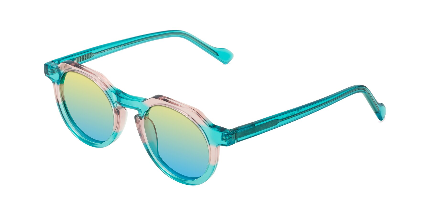 Angle of Vesper in Green-Pink with Yellow / Blue Gradient Lenses