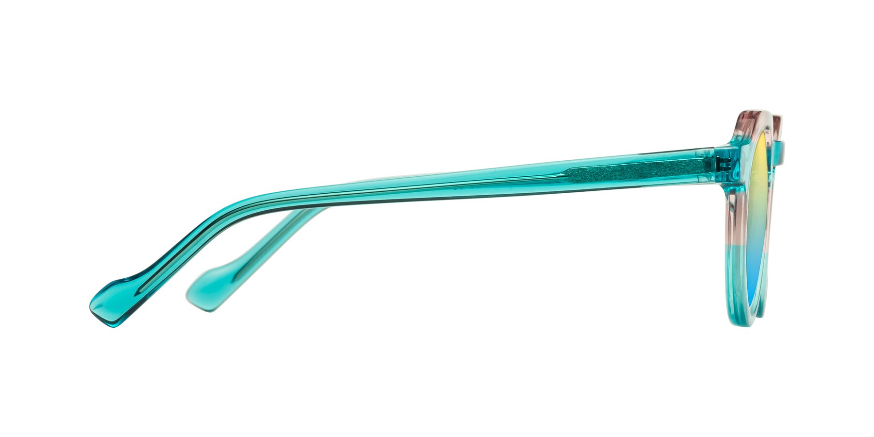 Side of Vesper in Green-Pink with Yellow / Blue Gradient Lenses
