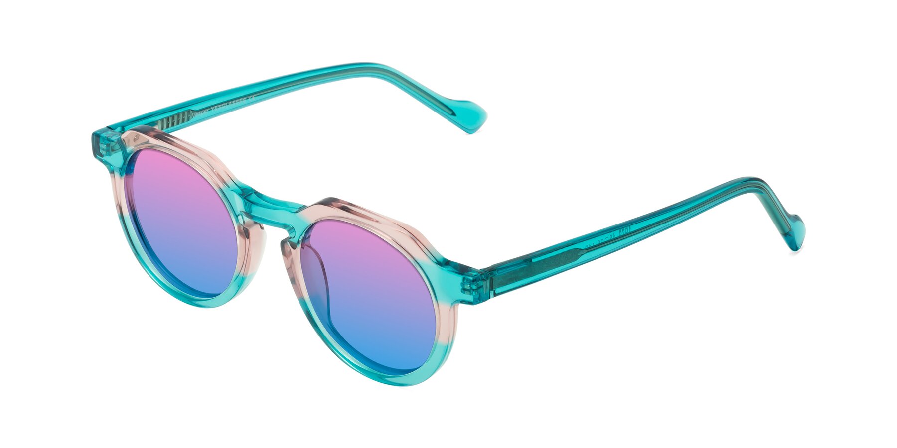 Angle of Vesper in Green-Pink with Pink / Blue Gradient Lenses