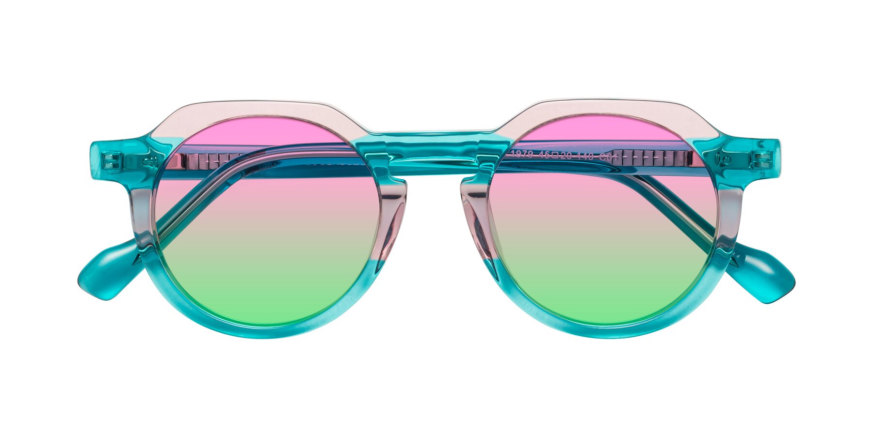 Folded Front of Vesper in Green-Pink with Pink / Green Gradient Lenses