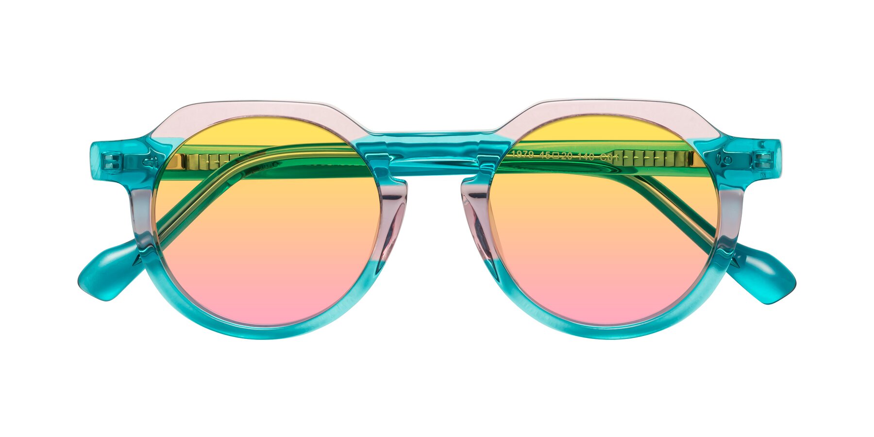 Folded Front of Vesper in Green-Pink with Yellow / Pink Gradient Lenses