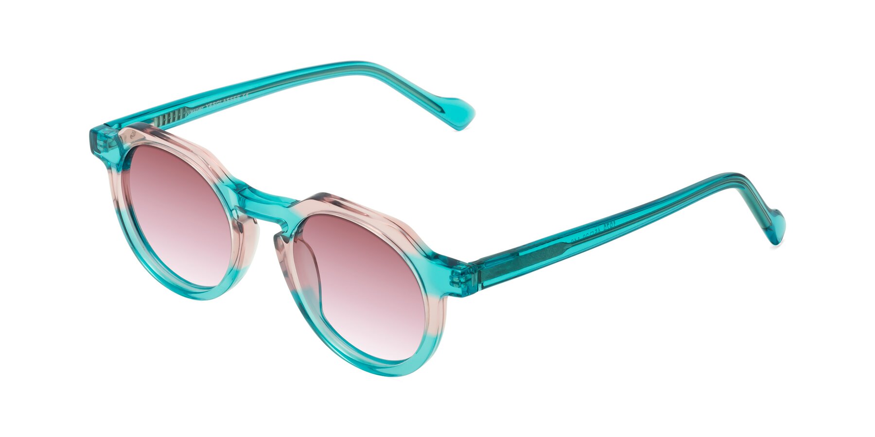 Angle of Vesper in Green-Pink with Garnet Gradient Lenses