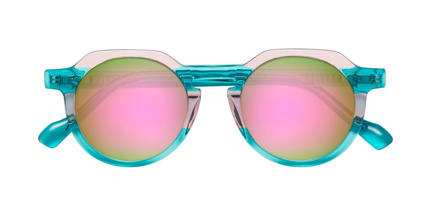 Vesper - Green / Pink Flash Mirrored Sunglasses