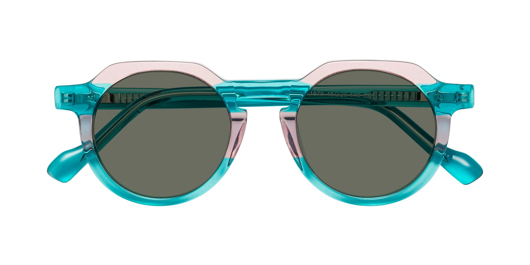 Folded Front of Vesper in Green-Pink with Gray Polarized Lenses