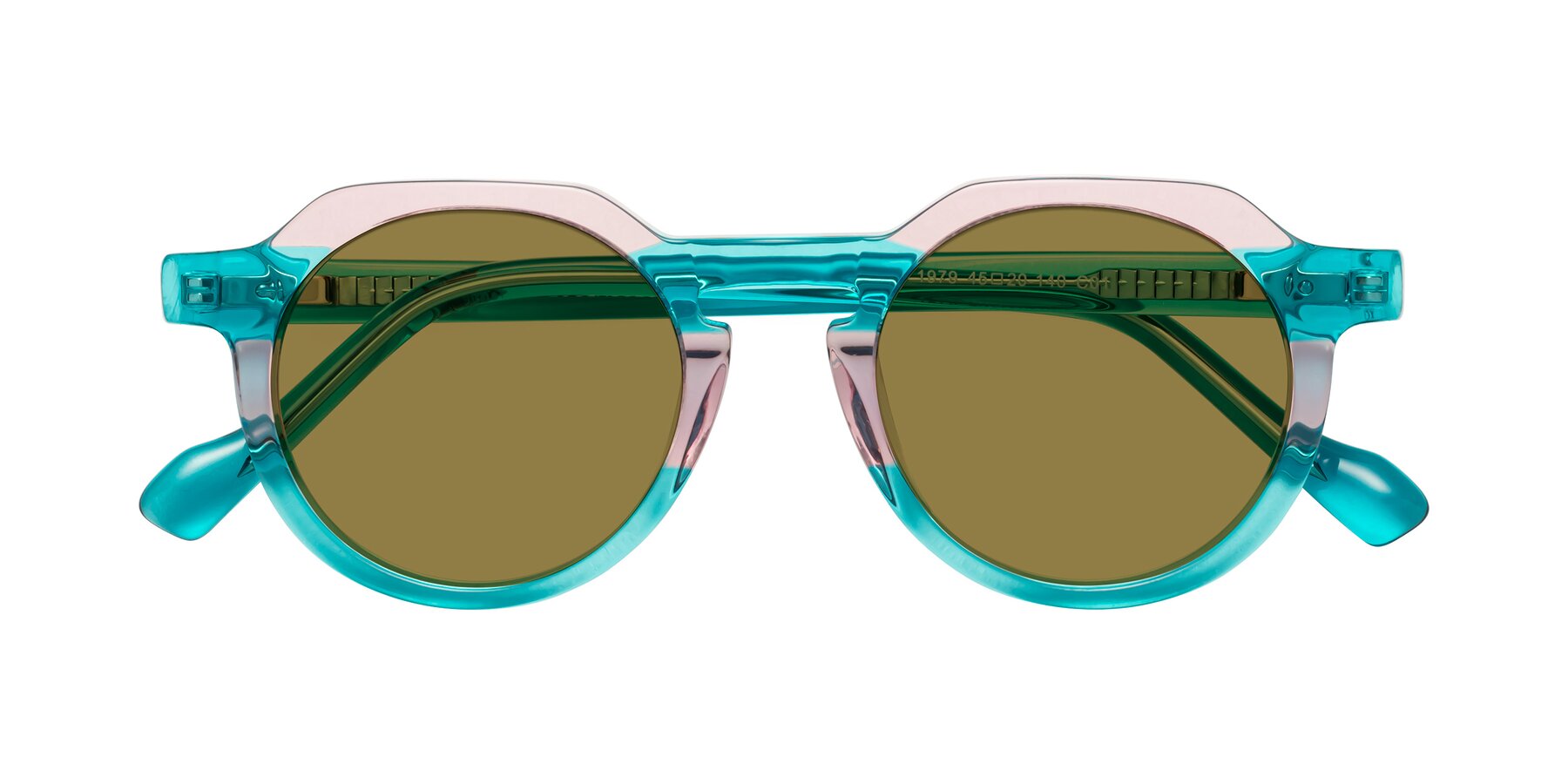 Folded Front of Vesper in Green-Pink with Brown Polarized Lenses