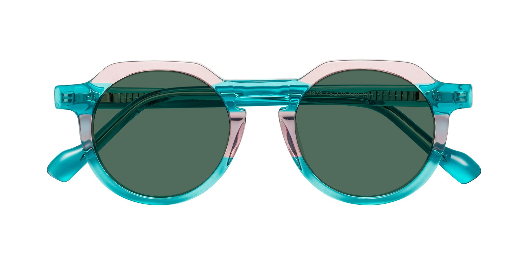 Folded Front of Vesper in Green-Pink with Green Polarized Lenses