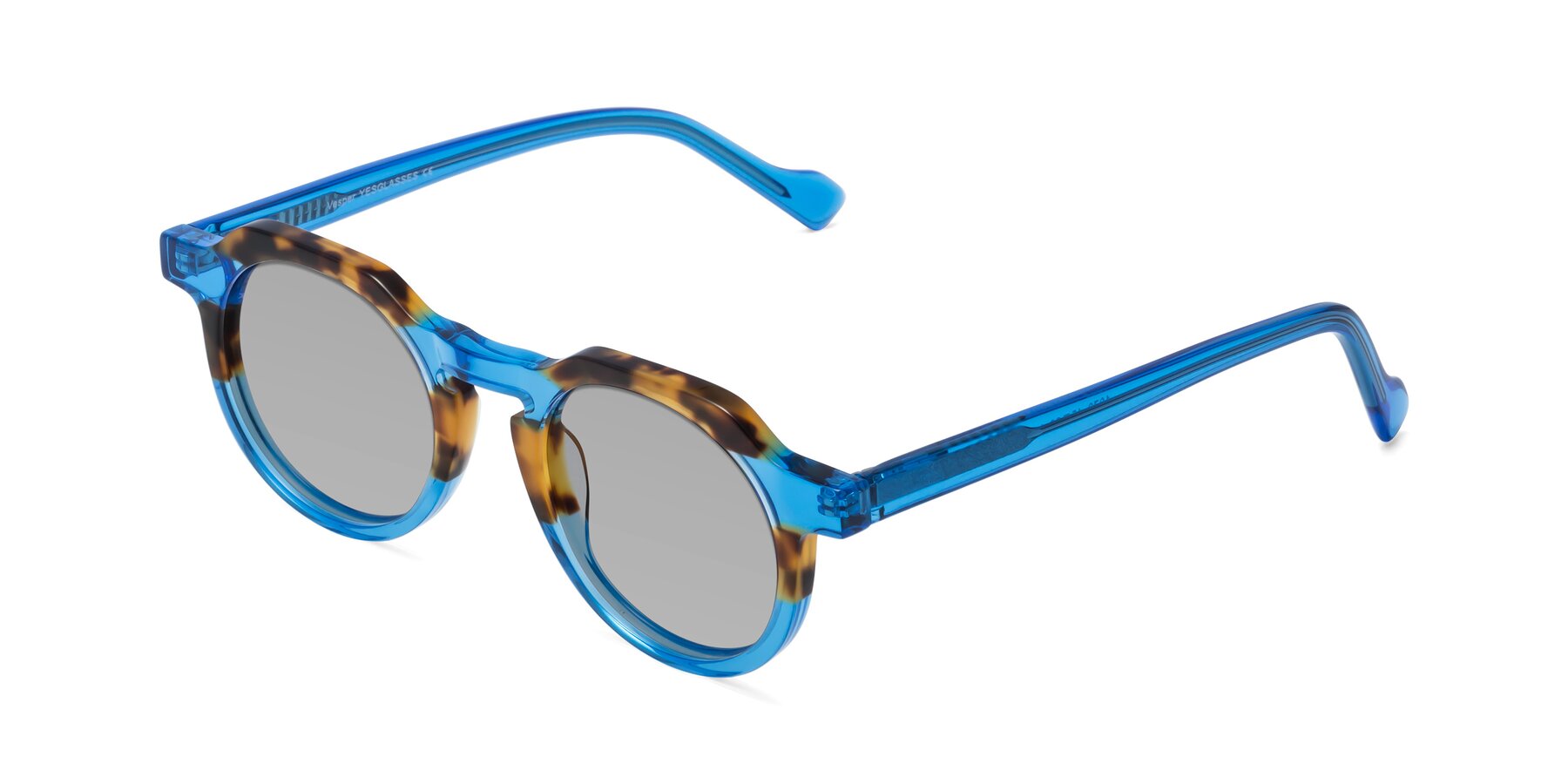 Angle of Vesper in Tortoise-Blue with Light Gray Tinted Lenses