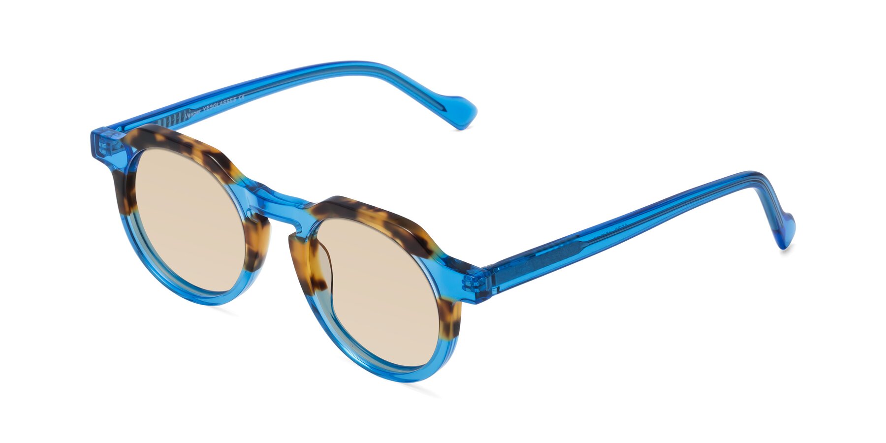 Angle of Vesper in Tortoise-Blue with Light Brown Tinted Lenses