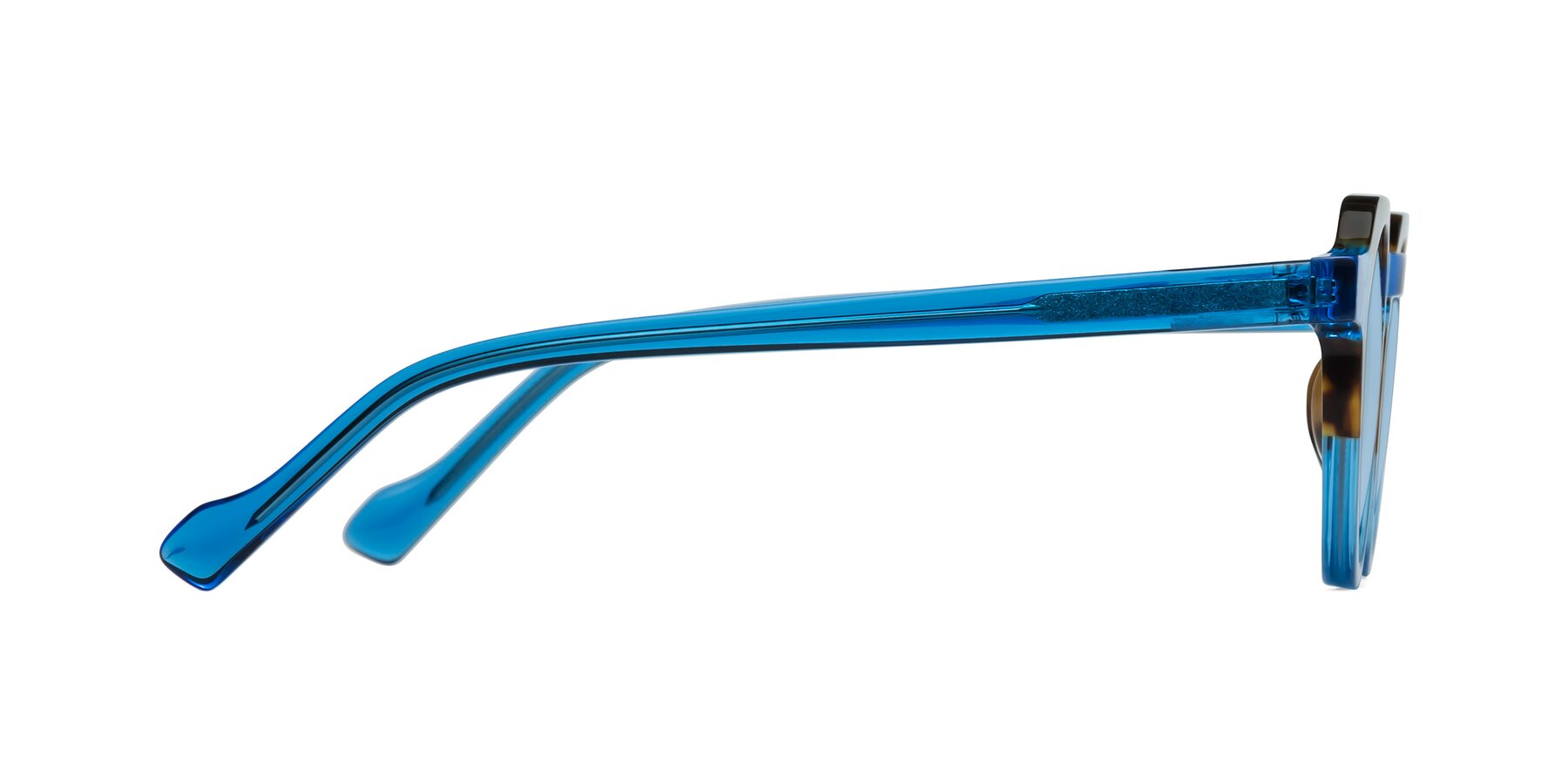 Side of Vesper in Tortoise-Blue with Light Blue Tinted Lenses