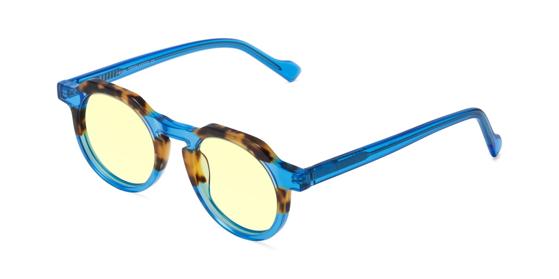 Angle of Vesper in Tortoise-Blue with Light Yellow Tinted Lenses