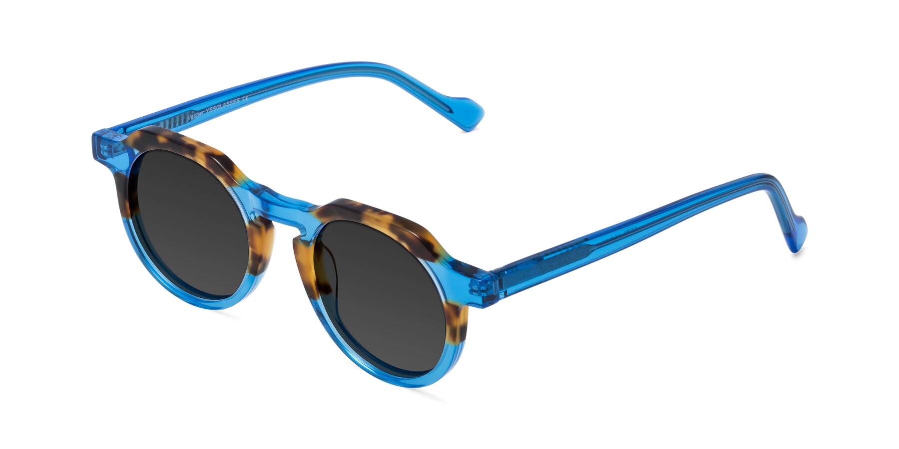 Angle of Vesper in Tortoise-Blue with Gray Tinted Lenses