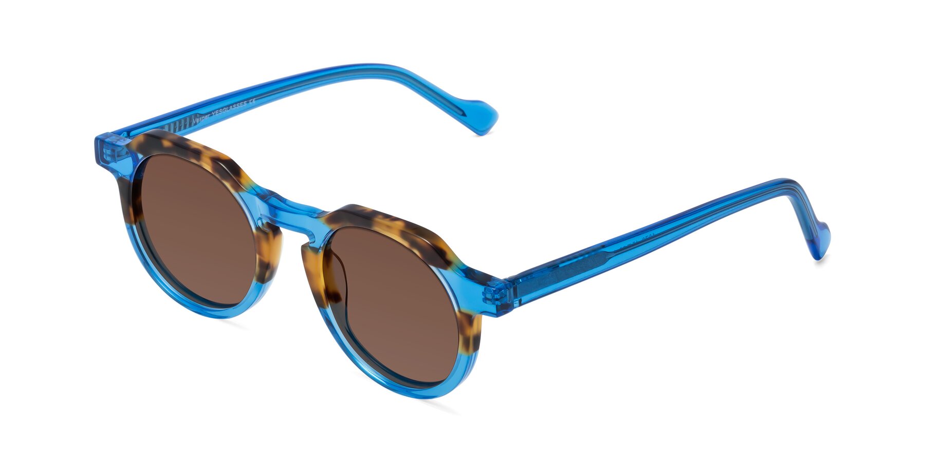 Angle of Vesper in Tortoise-Blue with Brown Tinted Lenses