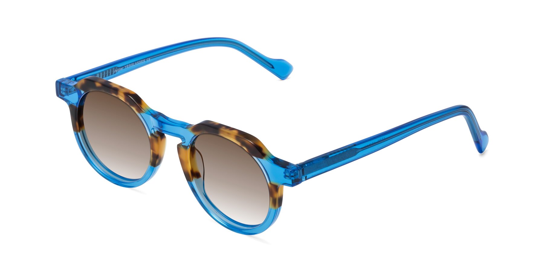 Angle of Vesper in Tortoise-Blue with Brown Gradient Lenses