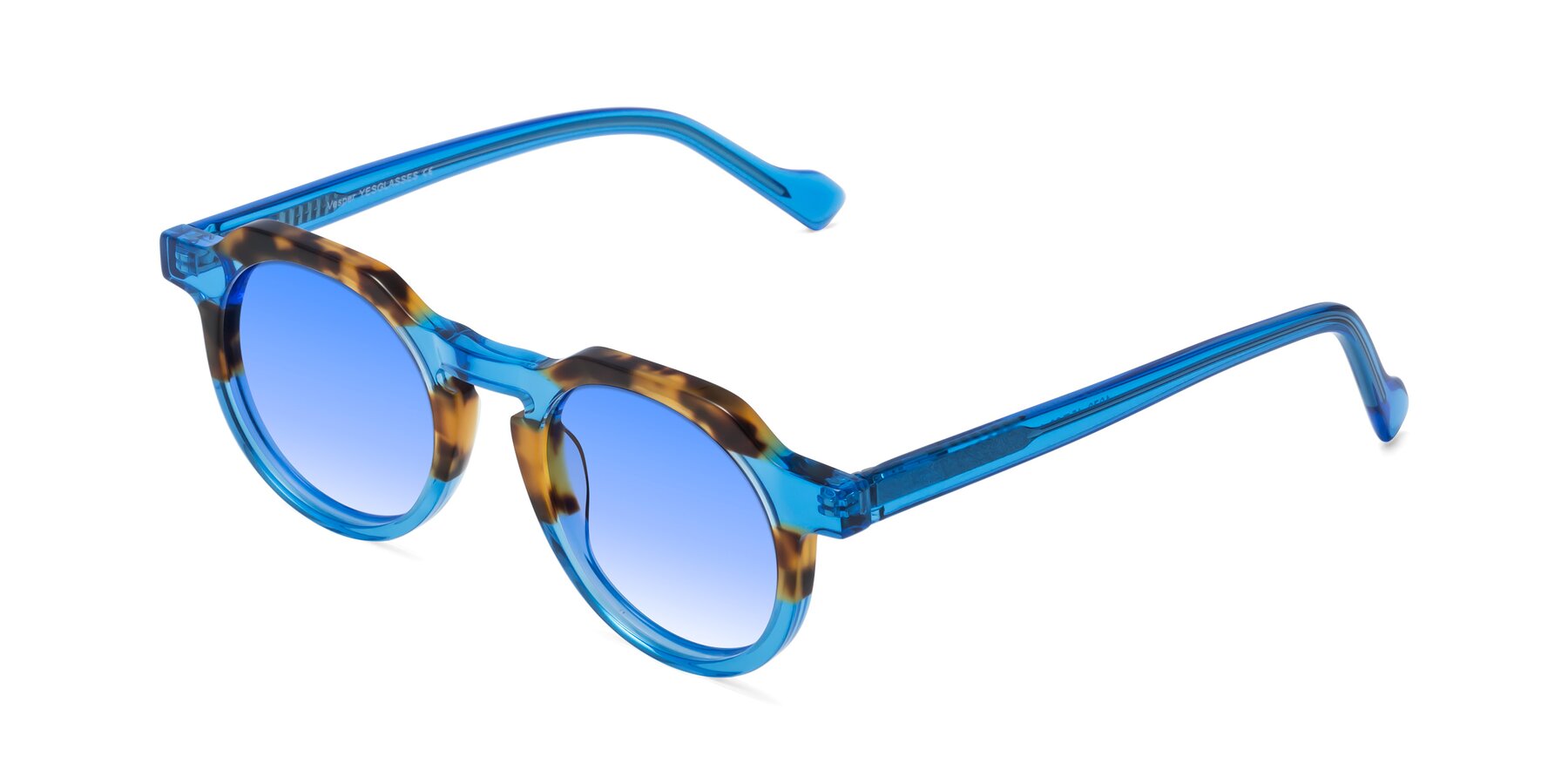 Angle of Vesper in Tortoise-Blue with Blue Gradient Lenses