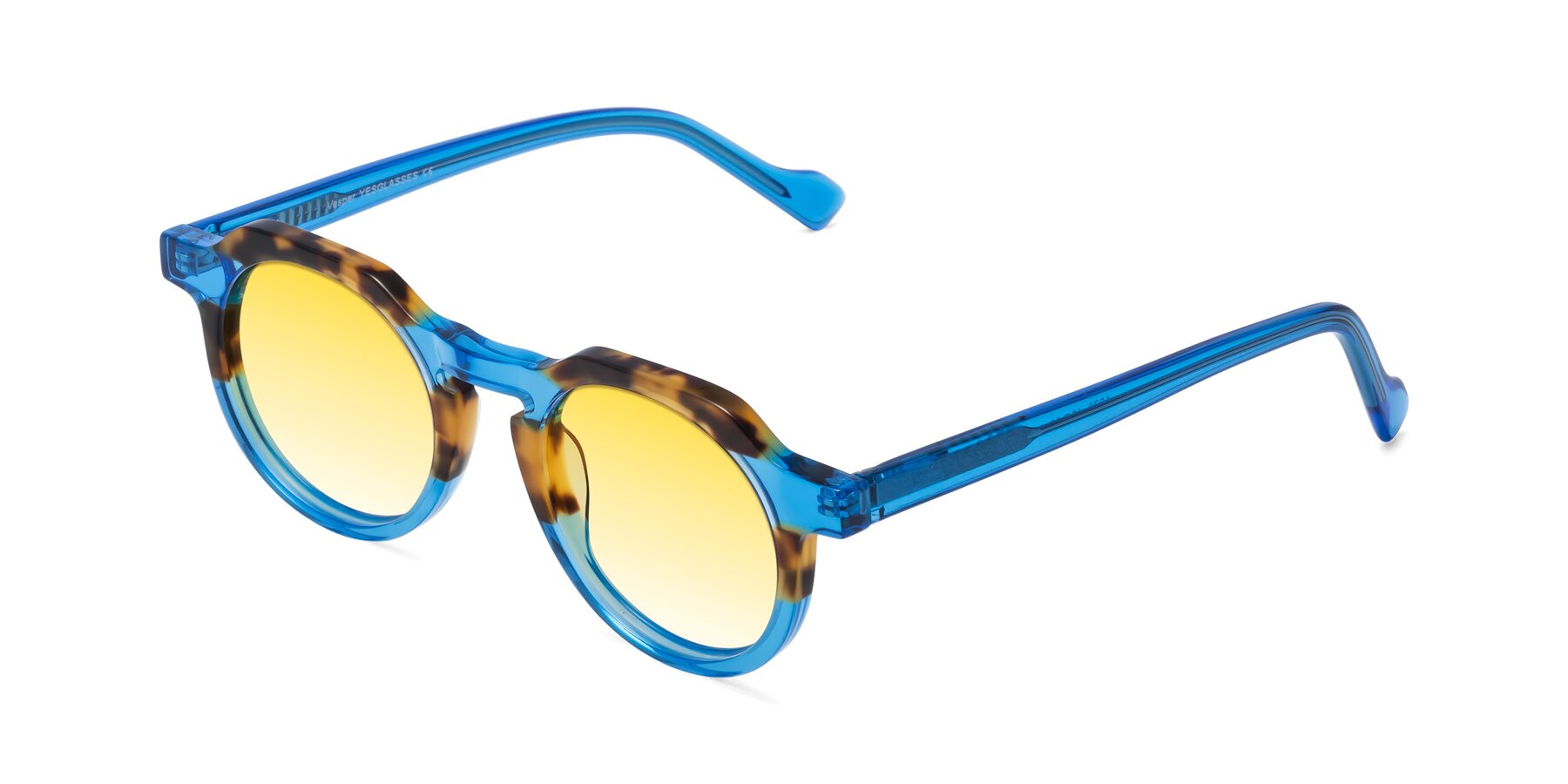 Angle of Vesper in Tortoise-Blue with Yellow Gradient Lenses