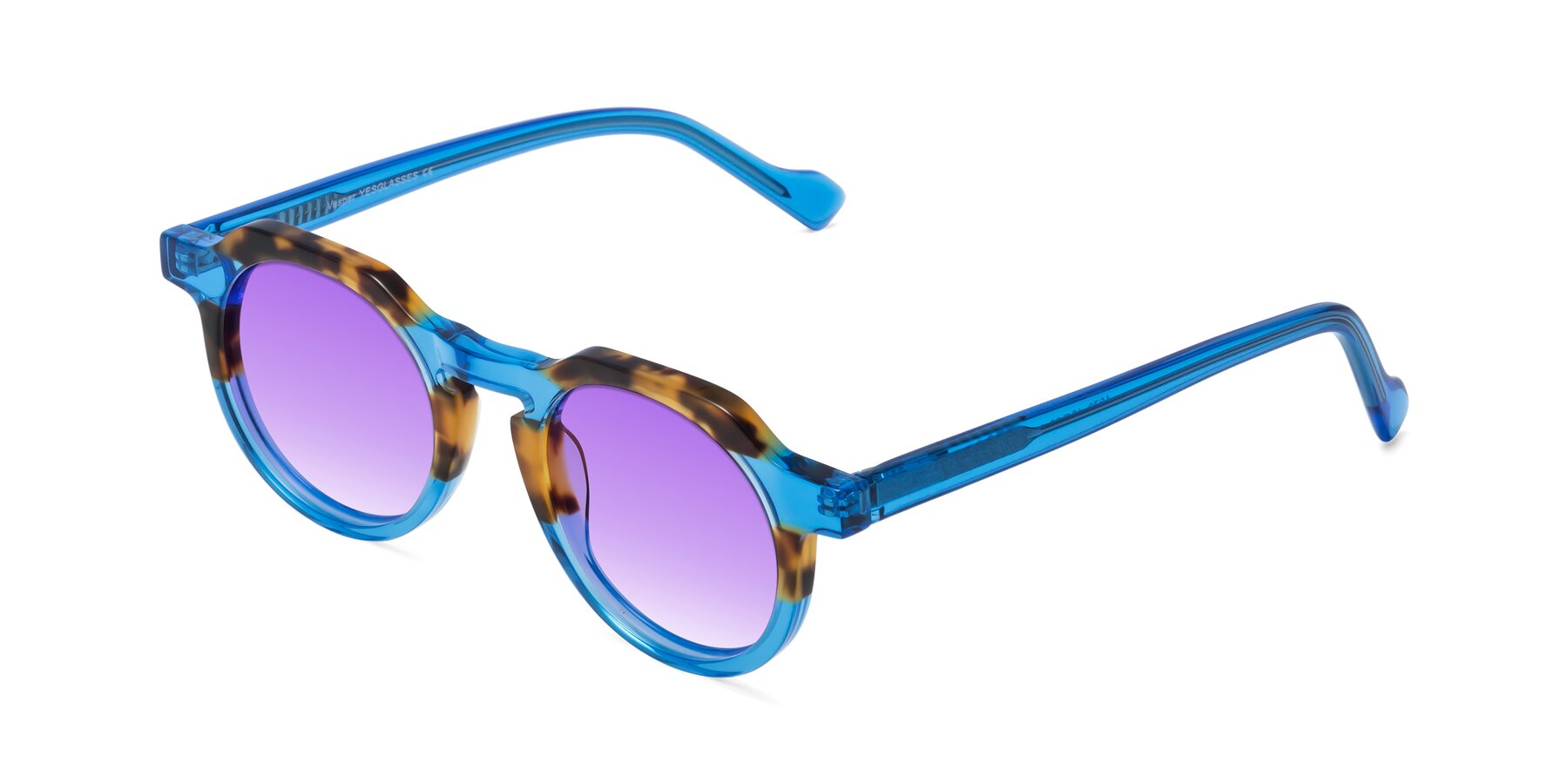 Angle of Vesper in Tortoise-Blue with Purple Gradient Lenses