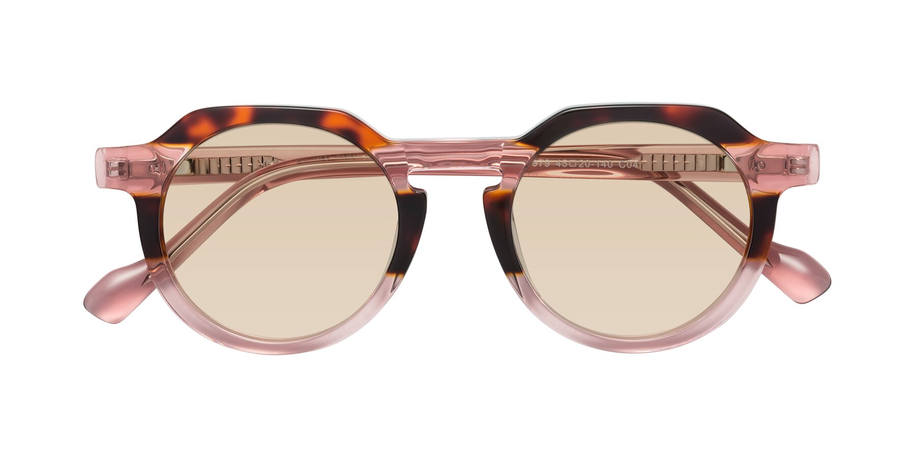 Folded Front of Vesper in Tortoise-Pink with Light Brown Tinted Lenses