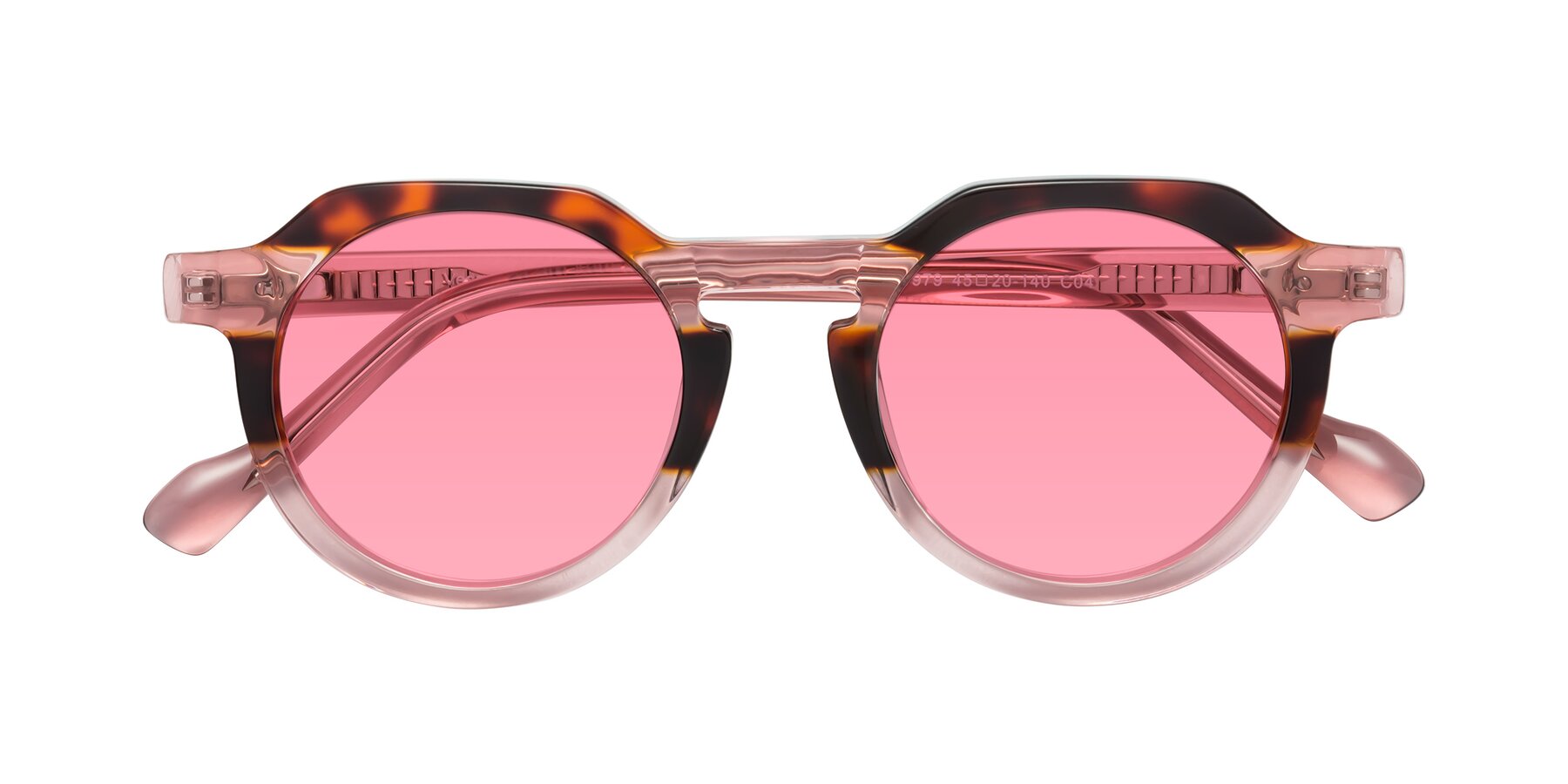 Folded Front of Vesper in Tortoise-Pink with Pink Tinted Lenses