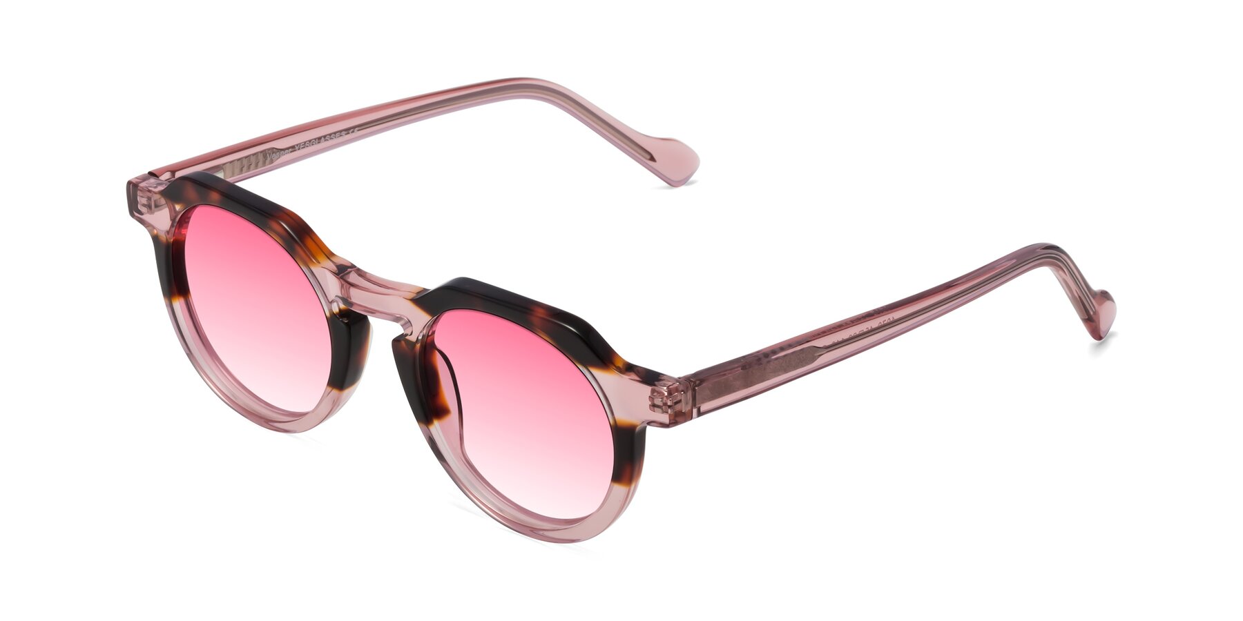 Angle of Vesper in Tortoise-Pink with Pink Gradient Lenses