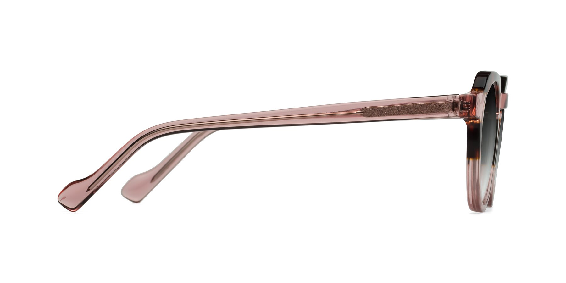 Side of Vesper in Tortoise-Pink with Gray Gradient Lenses