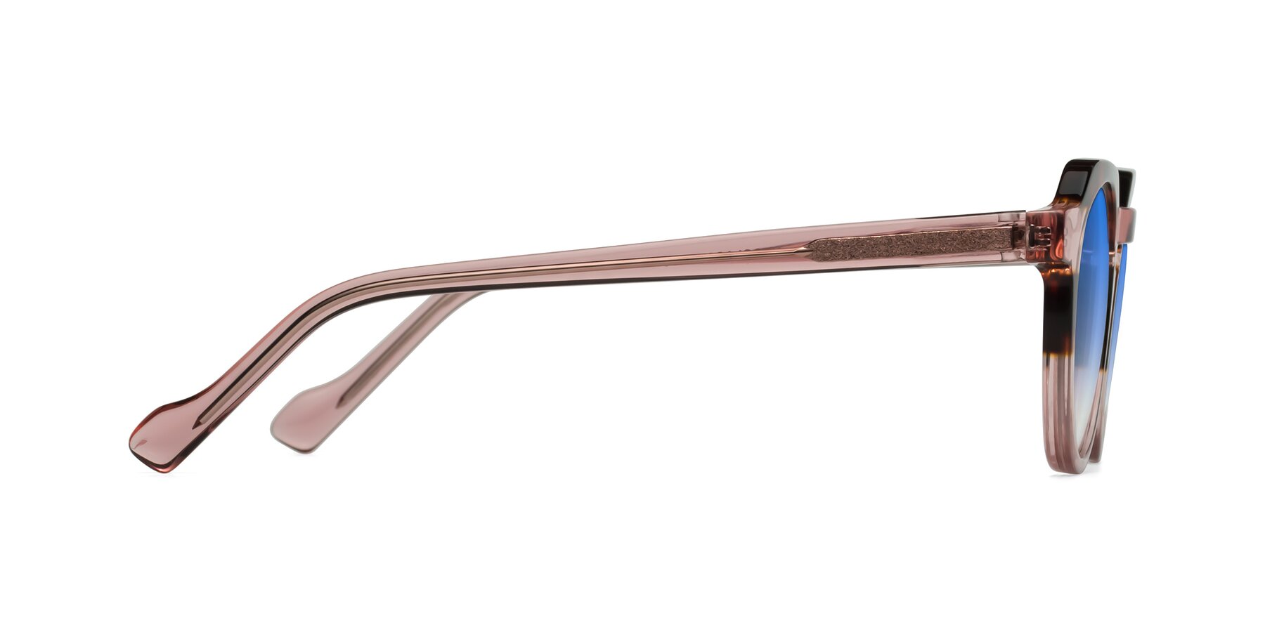 Side of Vesper in Tortoise-Pink with Blue Gradient Lenses