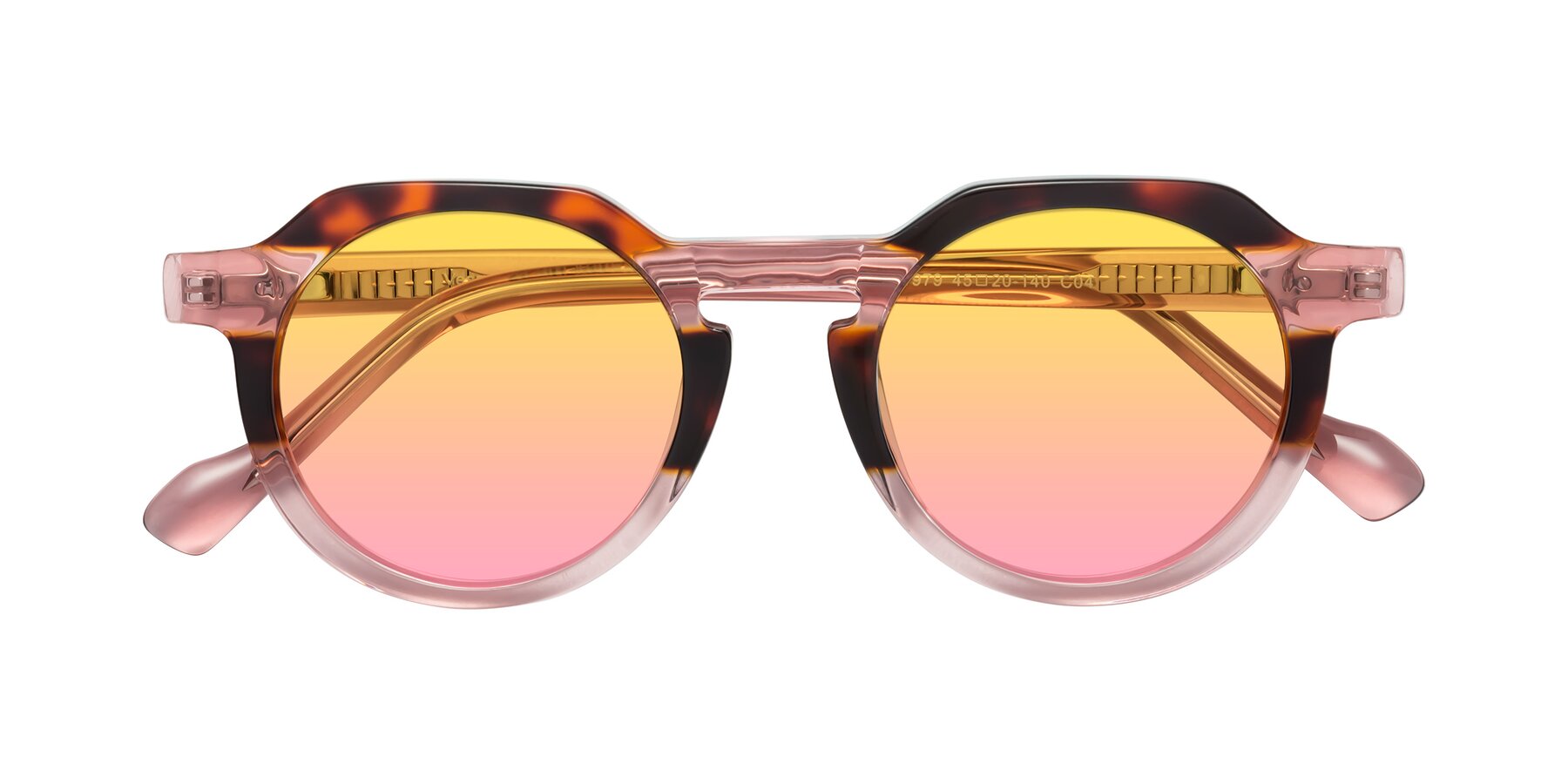 Folded Front of Vesper in Tortoise-Pink with Yellow / Pink Gradient Lenses