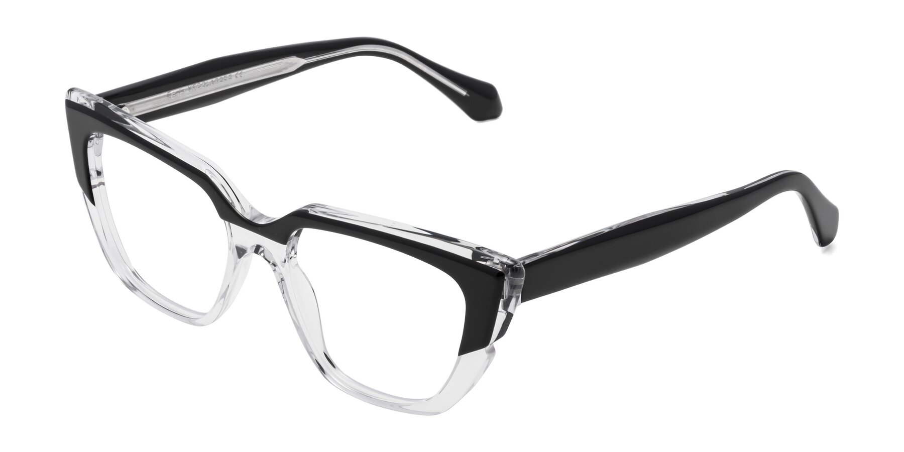 Angle of Eagle in Black-Clear with Clear Reading Eyeglass Lenses