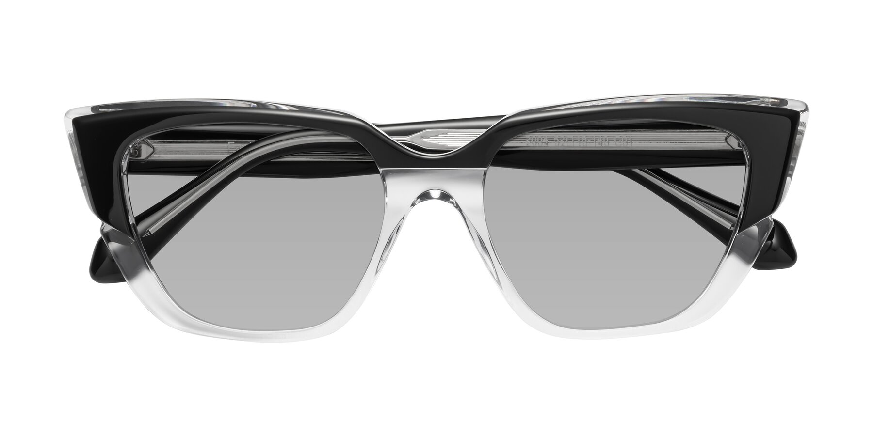 Folded Front of Eagle in Black-Clear with Light Gray Tinted Lenses