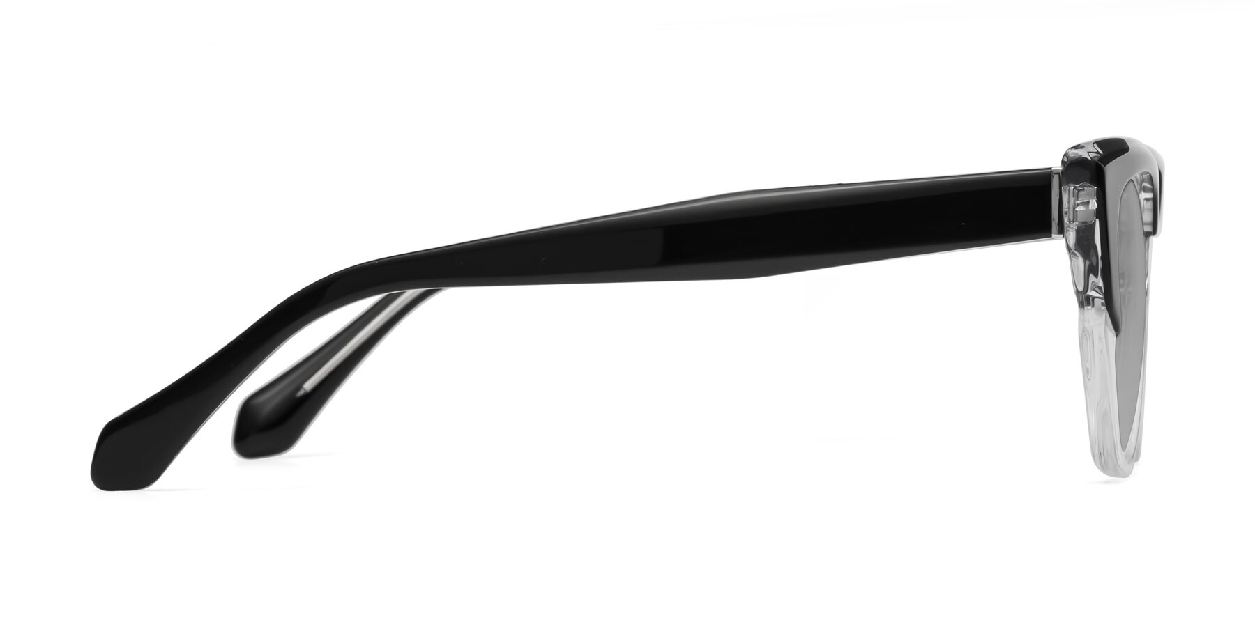 Side of Eagle in Black-Clear with Light Gray Tinted Lenses