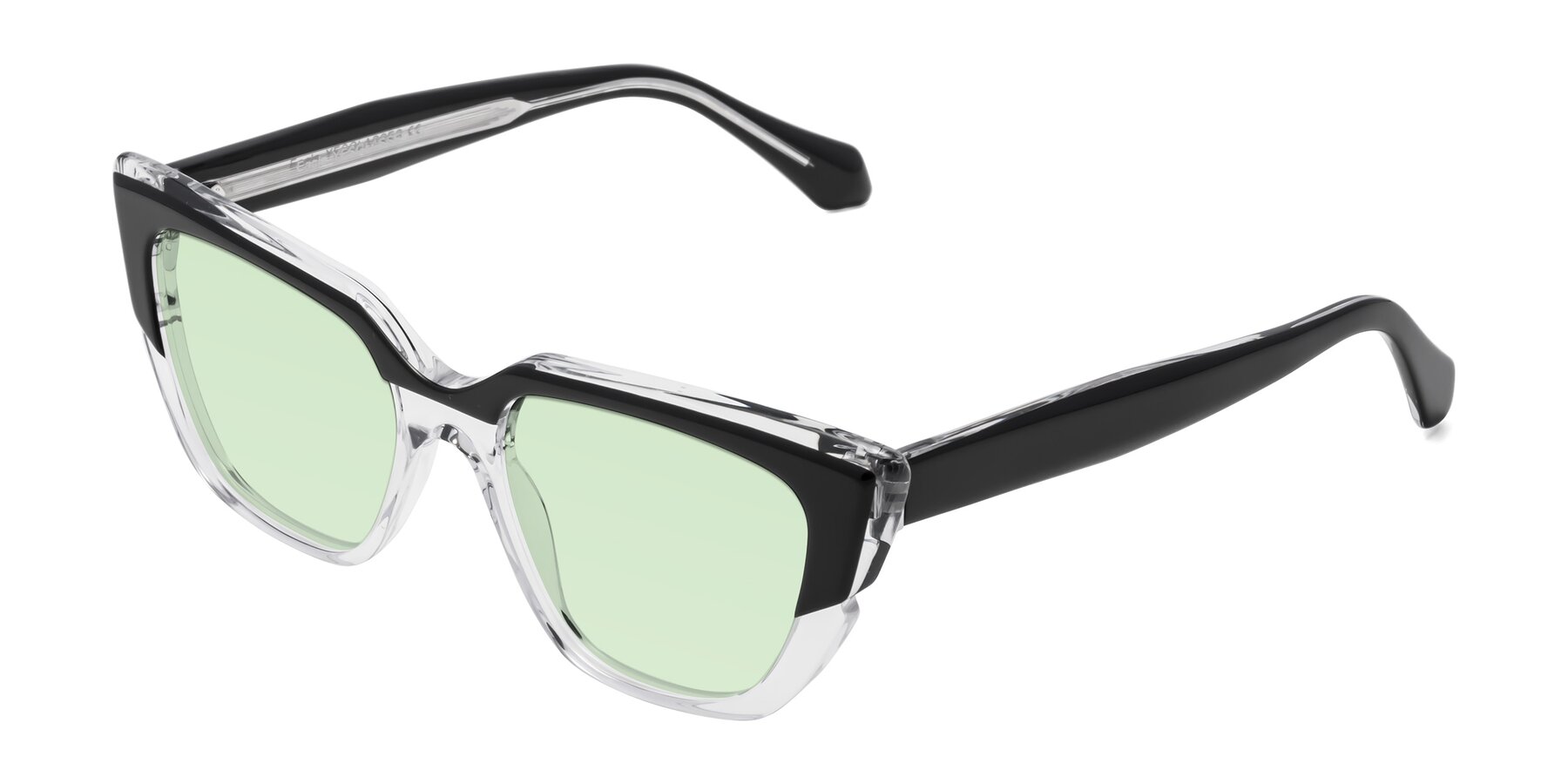 Angle of Eagle in Black-Clear with Light Green Tinted Lenses