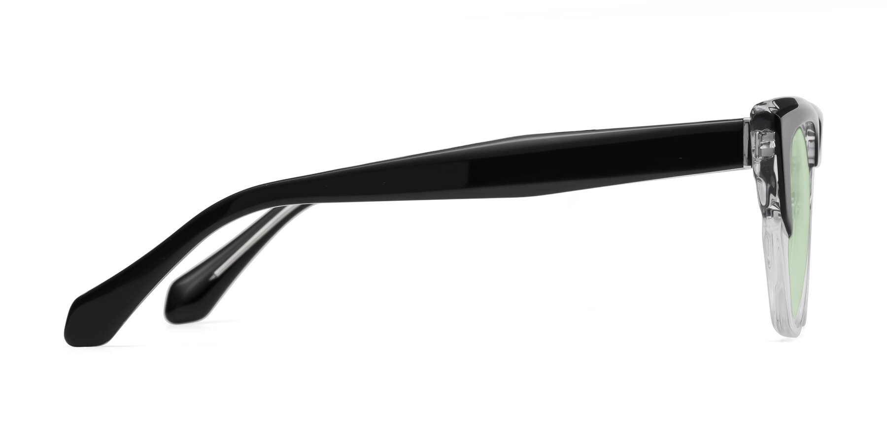 Side of Eagle in Black-Clear with Light Green Tinted Lenses