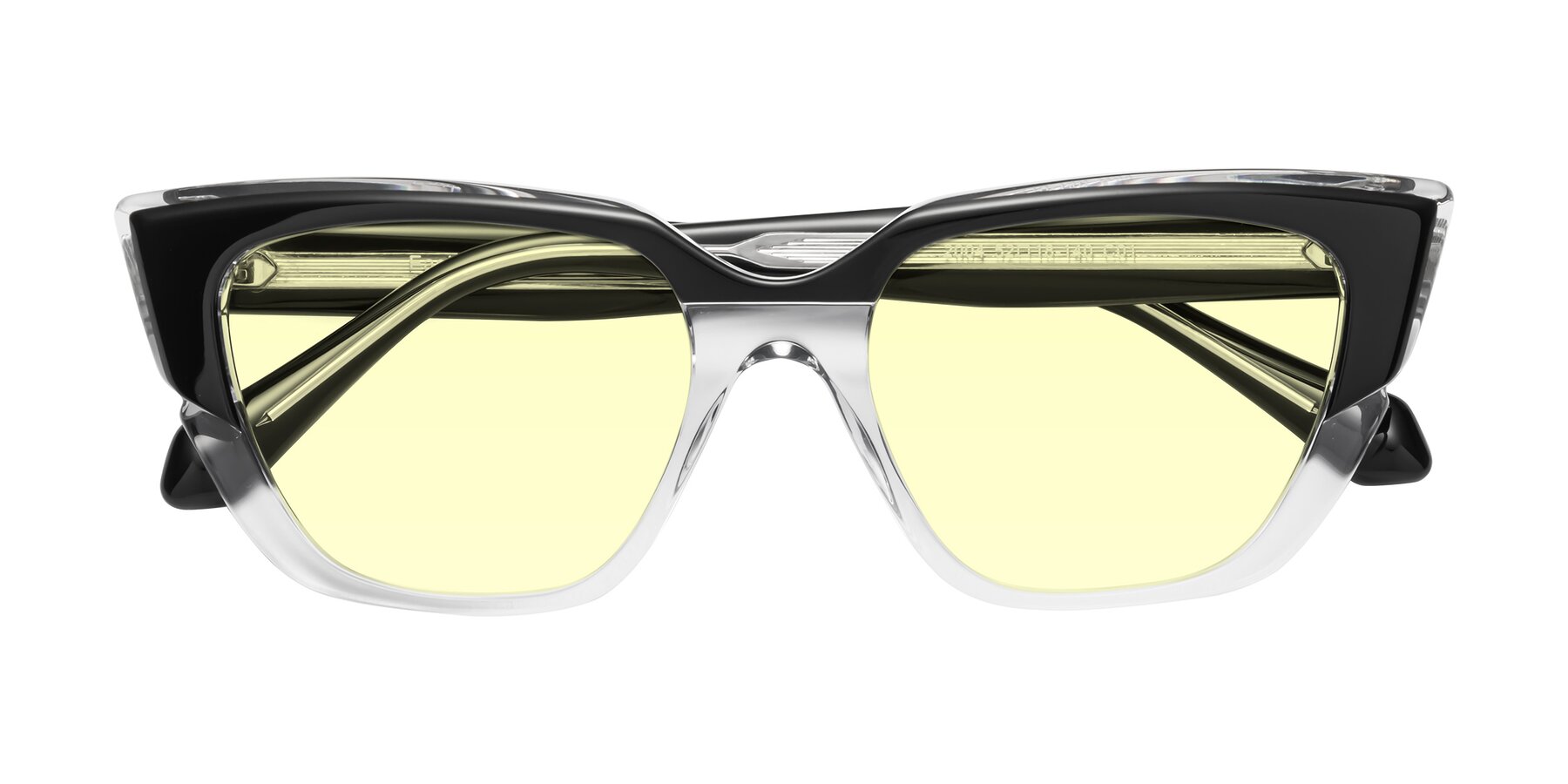 Folded Front of Eagle in Black-Clear with Light Yellow Tinted Lenses