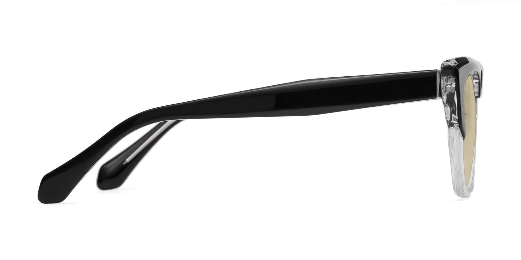 Side of Eagle in Black-Clear with Light Champagne Tinted Lenses