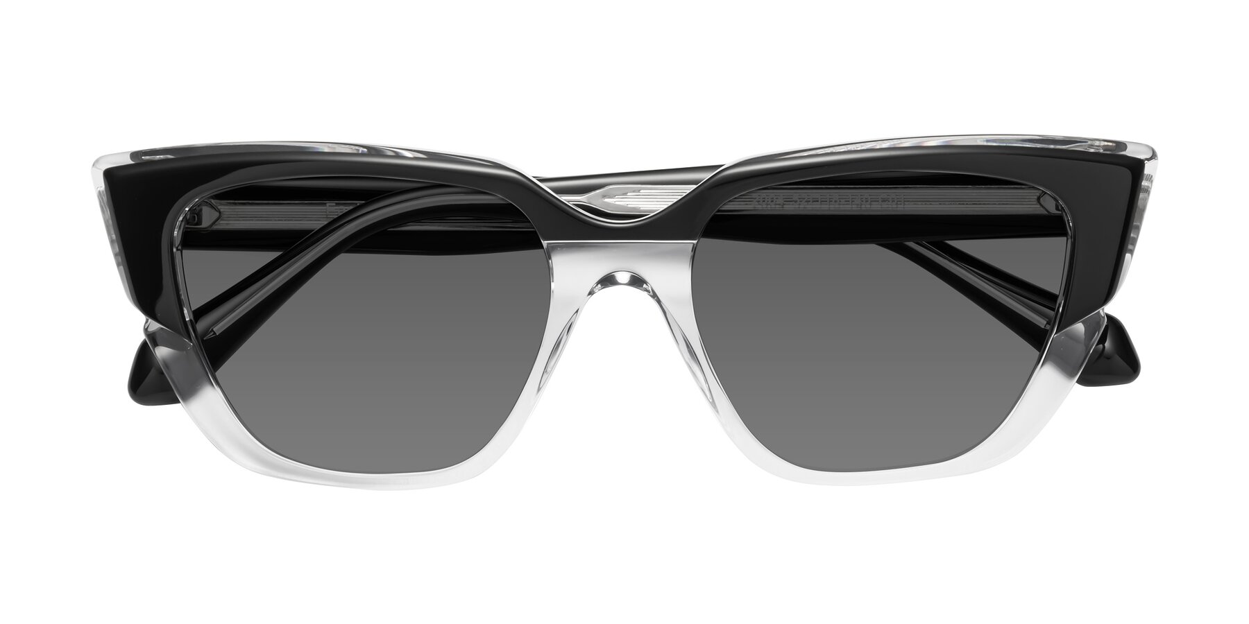 Folded Front of Eagle in Black-Clear with Medium Gray Tinted Lenses