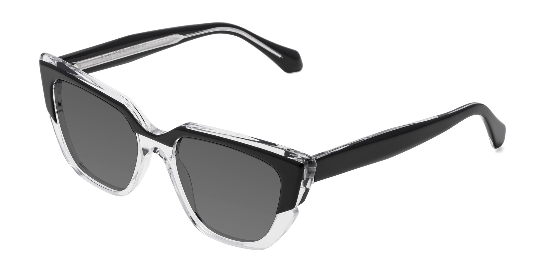 Angle of Eagle in Black-Clear with Medium Gray Tinted Lenses