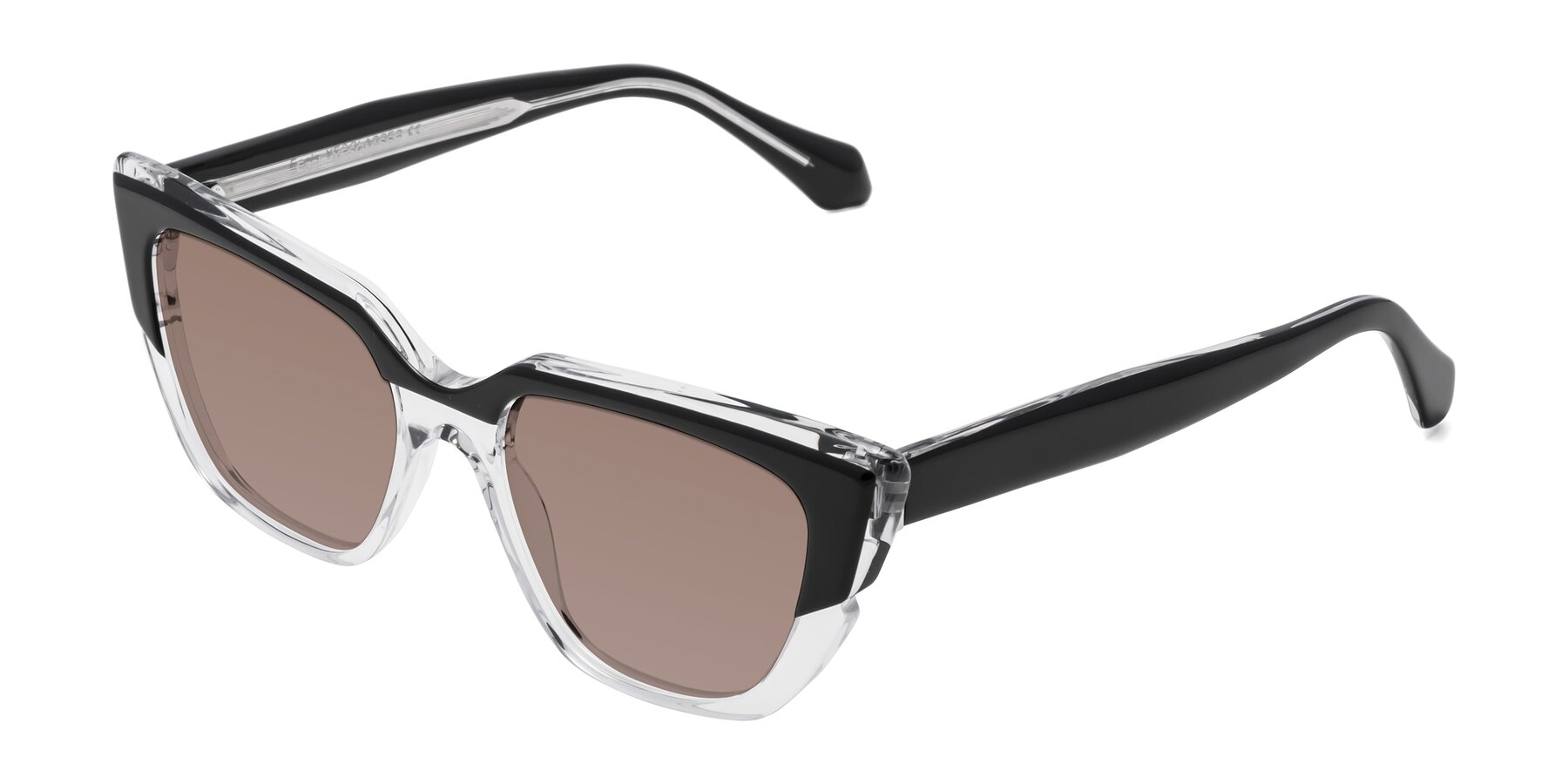 Angle of Eagle in Black-Clear with Medium Brown Tinted Lenses